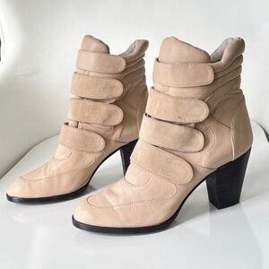 Plomo Tan Soft Taupe Leather Shooties Booties Rare Size 8 - 8.5 /  EU 39